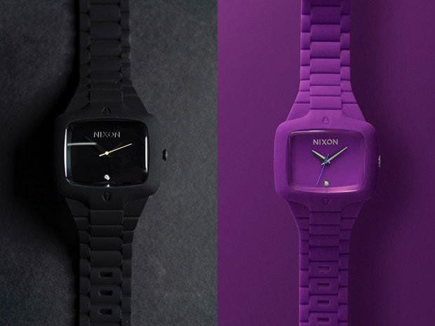 Nixon Black & Purple Rubber Player Watches