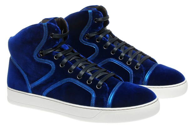 Lanvin Velvet High-Top Trainer 