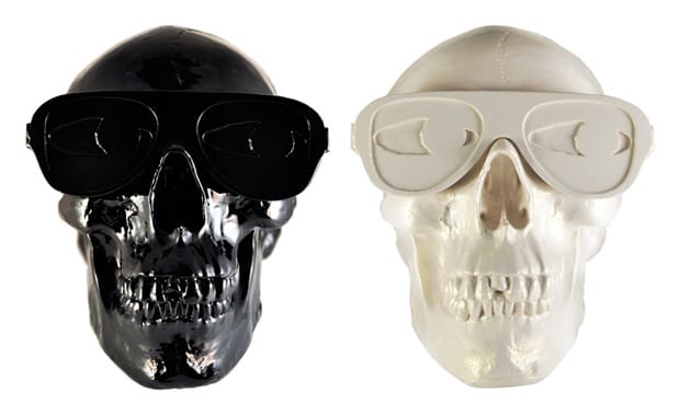 Gypsum Skull Sculpture by Michael Leon 