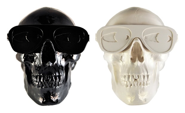 Gypsum Skull Sculpture by Michael Leon