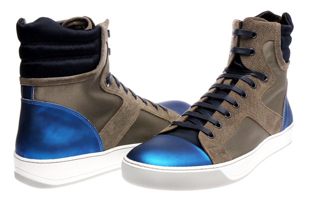 Lanvin Metallic Blue High Tops