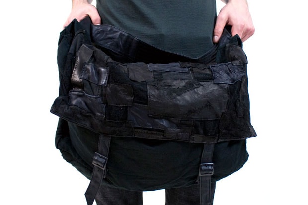 Diet Butcher Slim Skin Leather Patchwork Messenger Bag