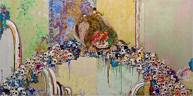 Takashi Murakami "A Picture Of The Blessed Lion Who Stares At Death" Painting