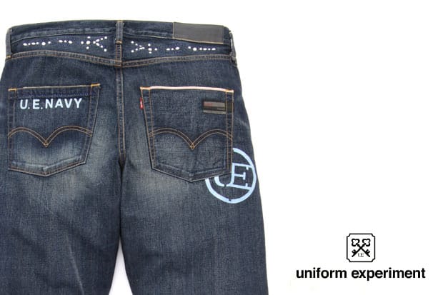 uniform experiment x Levi's Fenom U.E. NAVY DISCO Decoration 505 Denim