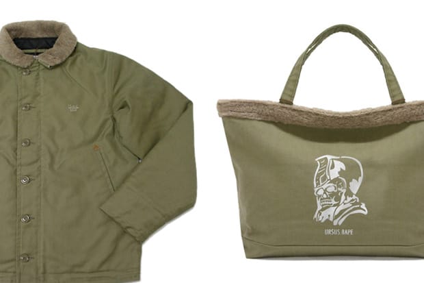 URSUS BAPE Olive Drab Blouson Jacket & Tote Bag
