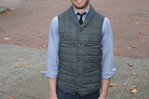 Wings + Horns Quilted Chambray Vest