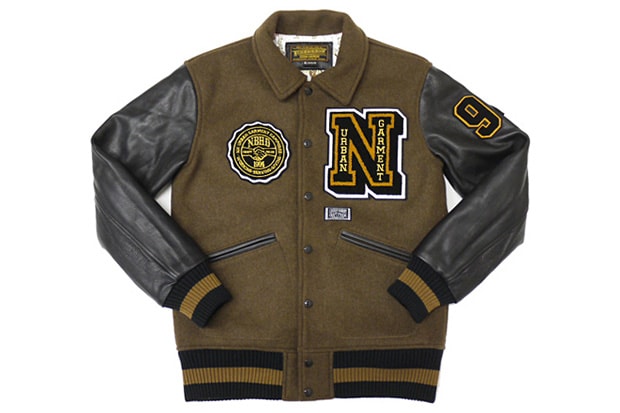 NEIGHBORHOOD W.D.W.Y.F.W Melton Wool Brown Stadium Jacket