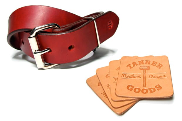 Tanner Mahogany Standard Belt & Beer Coaster Set