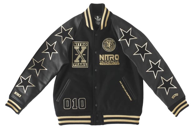 Nitro Microphone Underground x nitraid 10th Anniversary Collection Varsity Jacket / New Era 59FIFTY