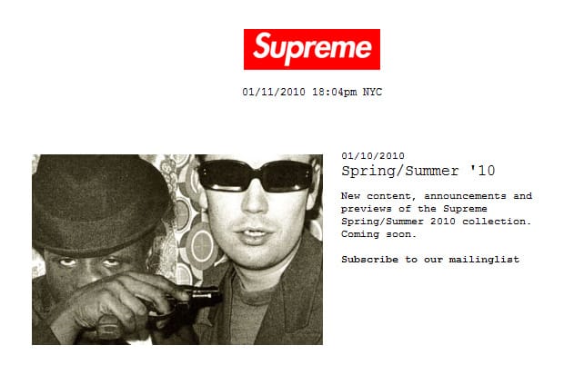 Supreme 2010 Spring/Summer Announcement