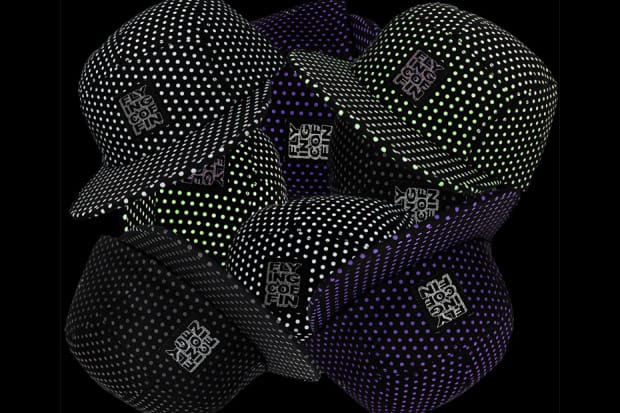 Flying Coffin Dot Print 5-Panel Caps