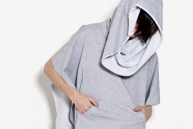 Oak Heather Grey Hooded Poncho