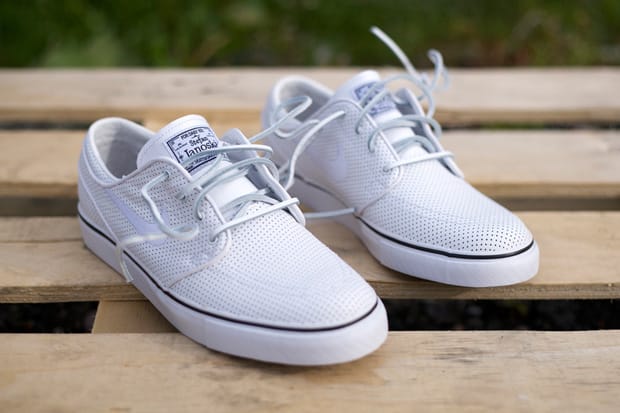 nike white perforated leather shoes