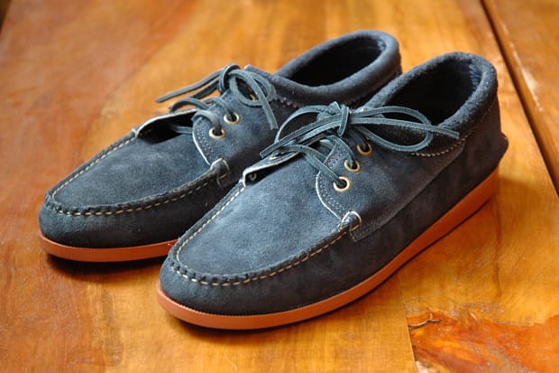 Quoddy Navy Suede Bluchers