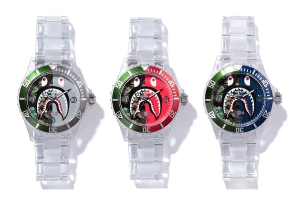 A Bathing Ape Clear Shark Bapex Watch