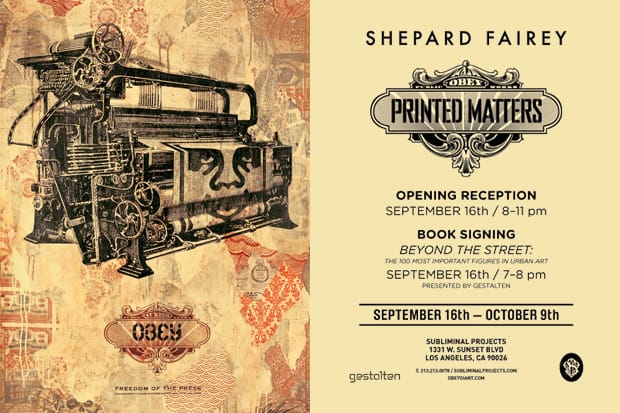 Shepard Fairey Printed Matters @ Subliminal Projects
