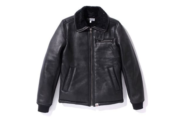 A Bathing Ape Sheepskin Leather Jacket