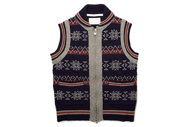 White Mountaineering Snow Pattern Jacquard Vest