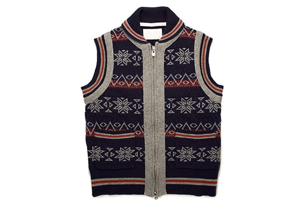 White Mountaineering Snow Pattern Jacquard Vest