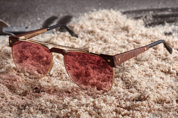 Vintage Frames Shop x Caviar Exotic Wood Sunglasses