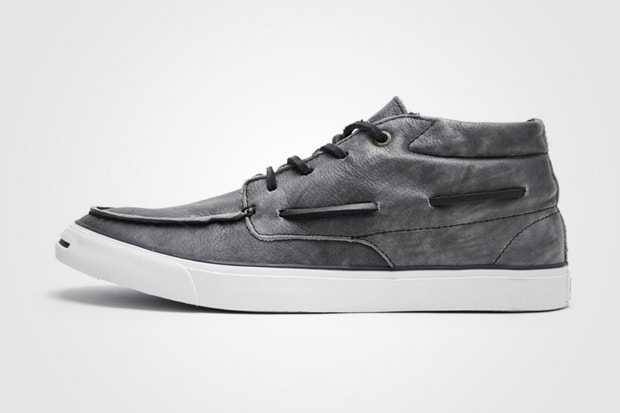 Converse Jack Purcell Boat Mid Black Leather