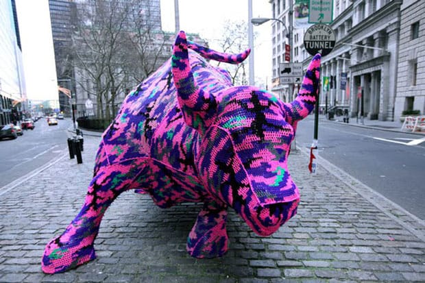 Wall Street Bull by Olek