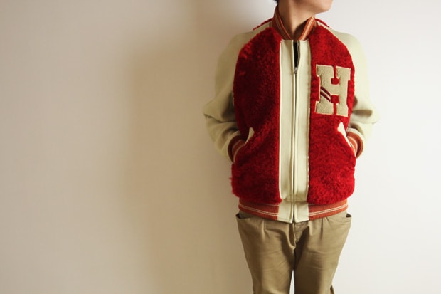 HUMAN MADE Leather Varsity Jacket