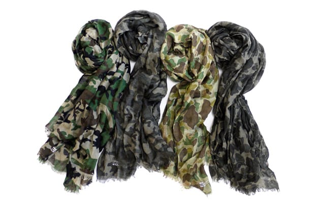 SOPHNET. CASHMERE SILK CAMOUFLAGE STOLE