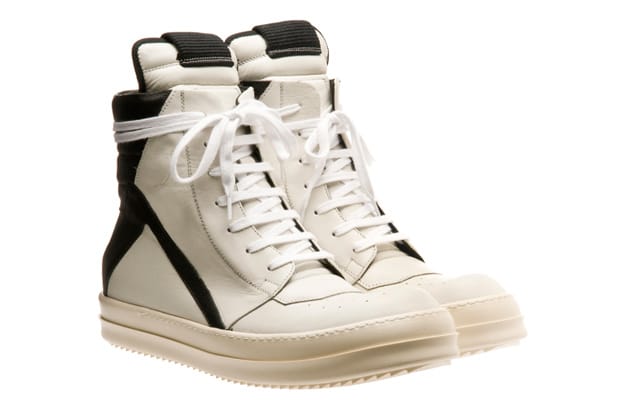 Rick Owens Two-Tone Hi-Top Sneakers