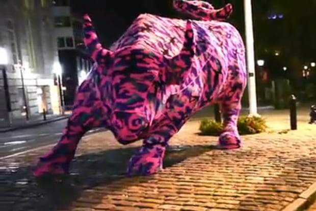 Wall Street Bull by Olek Video