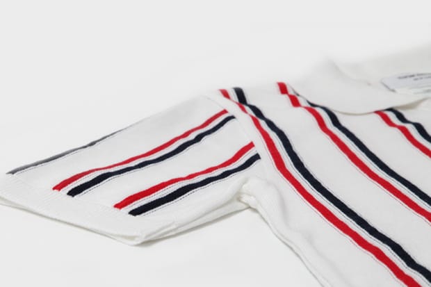 Thom Browne Knitted Stripe Polo Shirt