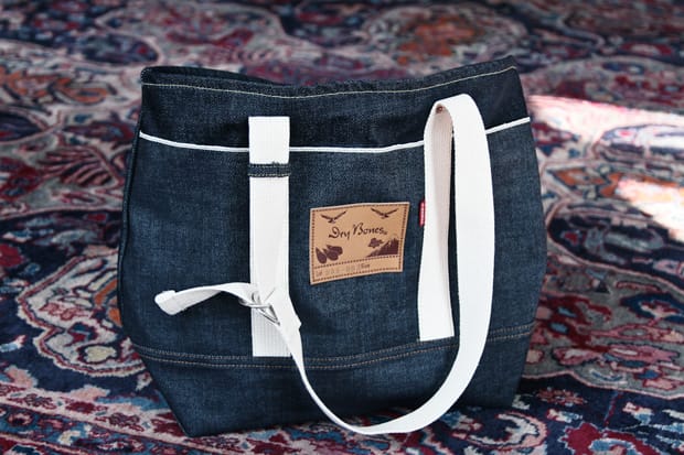 Dry Bones Selvedge Denim Tote Bag