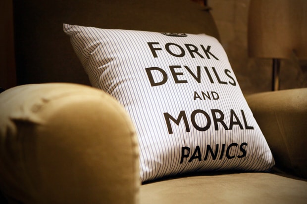 uniform experiment "FORK DEVILS AND MORAL PANICS" Cushion