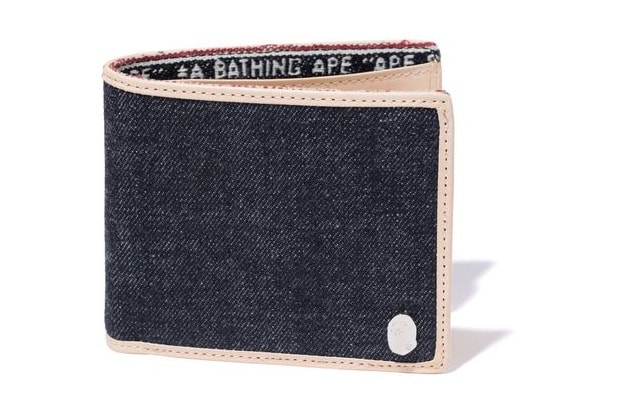 A Bathing Ape Denim Leather Wallet