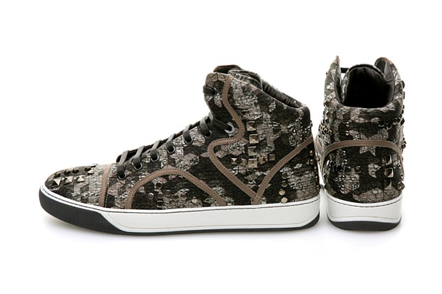 Lanvin "Camo Stud" High-Top Sneakers