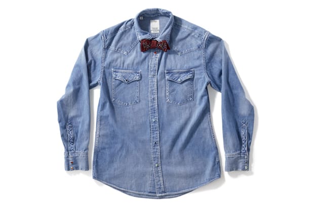 visvim x Swarovski Elements Bow Tie Denim Shirt