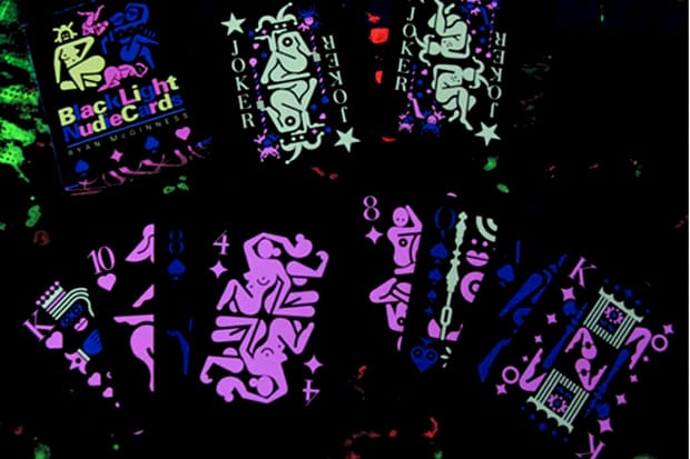 Blacklight Nudie Cards by Ryan McGinness 