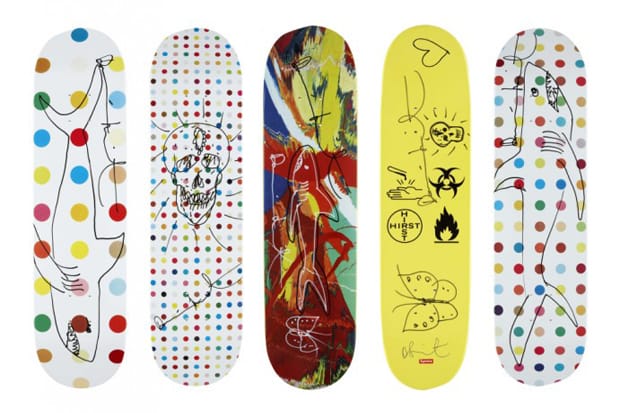 Damien Hirst x Supreme Signed Skate Decks