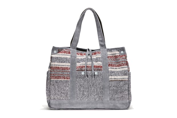 White Mountaineering x Porter Ring Yarn Blanket Border Tote Bag