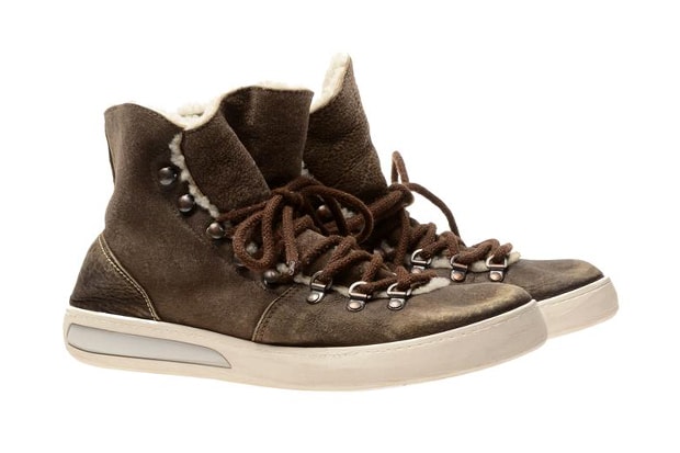 White Premiata Shearling Baseball Sneakers