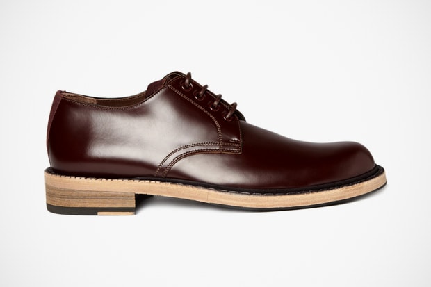 Acne Bleeker Red Leather Derby Shoes