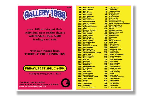 The Hundreds x Gallery 1988 x Topps "Garbage Pail Kids" Exhibition
