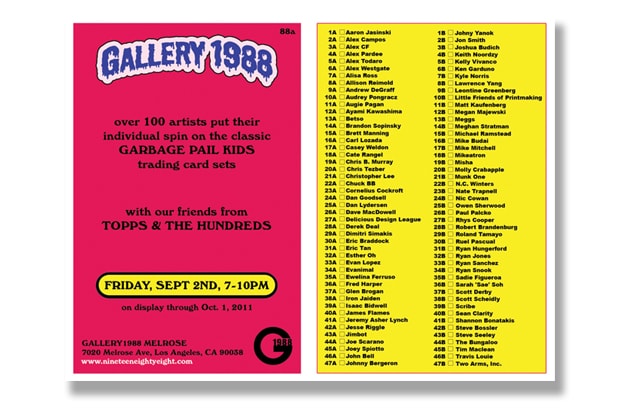 The Hundreds x Gallery 1988 x Topps "Garbage Pail Kids" Exhibition