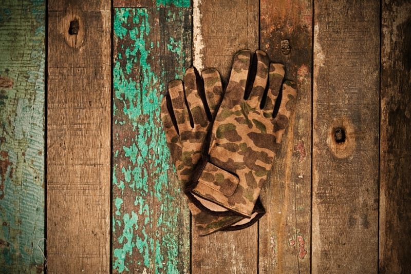 A Bathing Ape 1ST CAMO LEATHER GLOVE