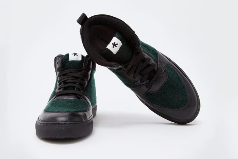 Adam Kimmel Leather Sneaker Black/Dark Green