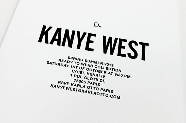 Dw by Kanye West 2012 Spring/Summer Presentation Invite