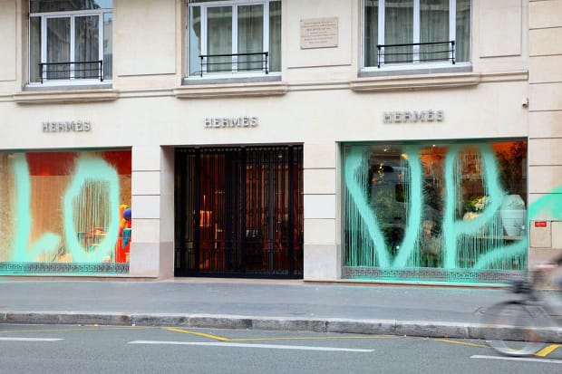 Kidult Vandalizes Hermès Paris