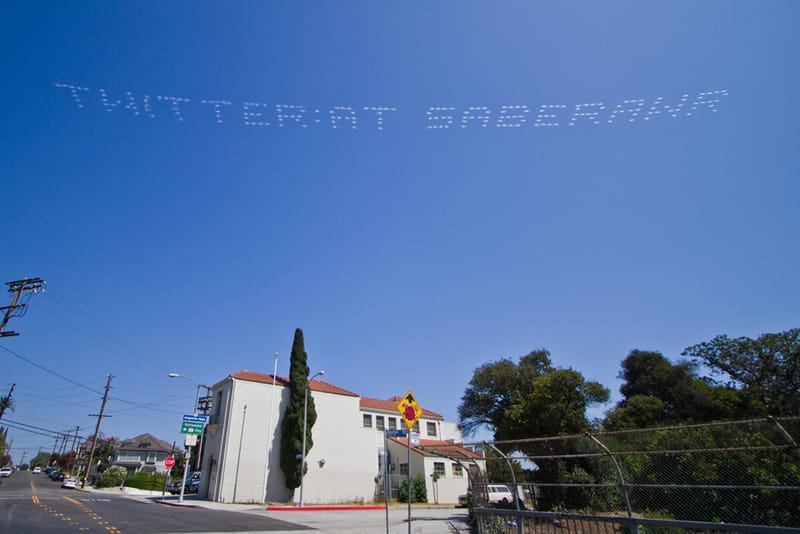 SABER: Plane Skywriting Over Los Angeles City Hall