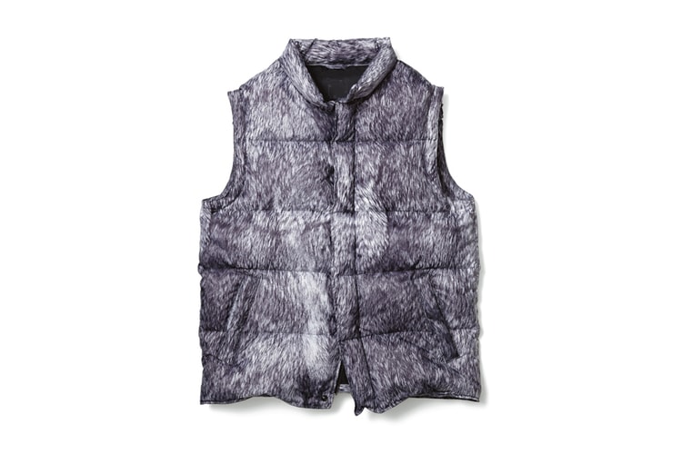 uniform experiment FUR PATTERN DOWN VEST