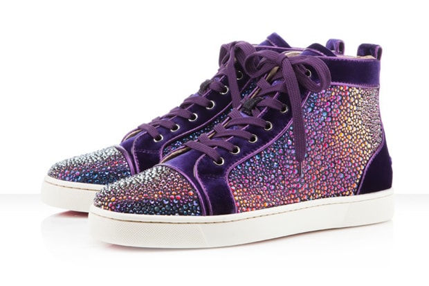 Christian Louboutin Louis Strass Crystal Purple Sneaker